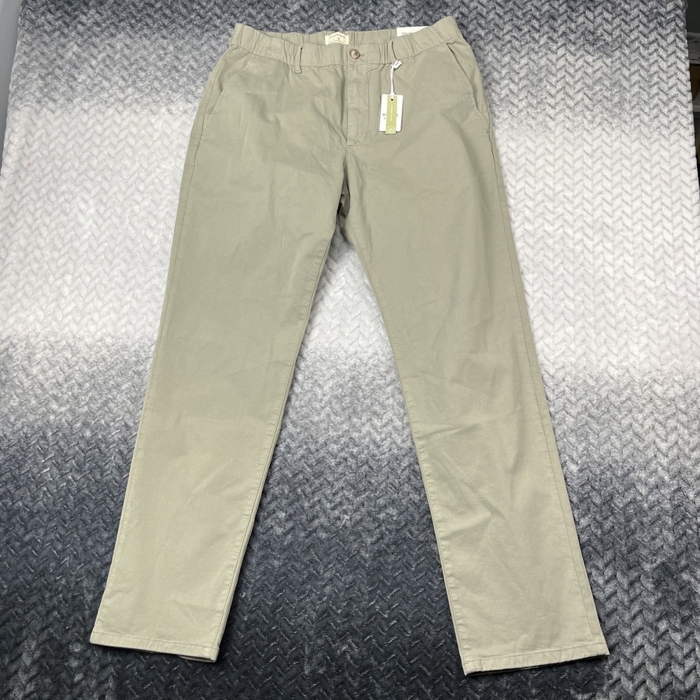 Marine Layer Breeze Saturday Chino Pants Mens L 32x32" Beige Khaki Stretch